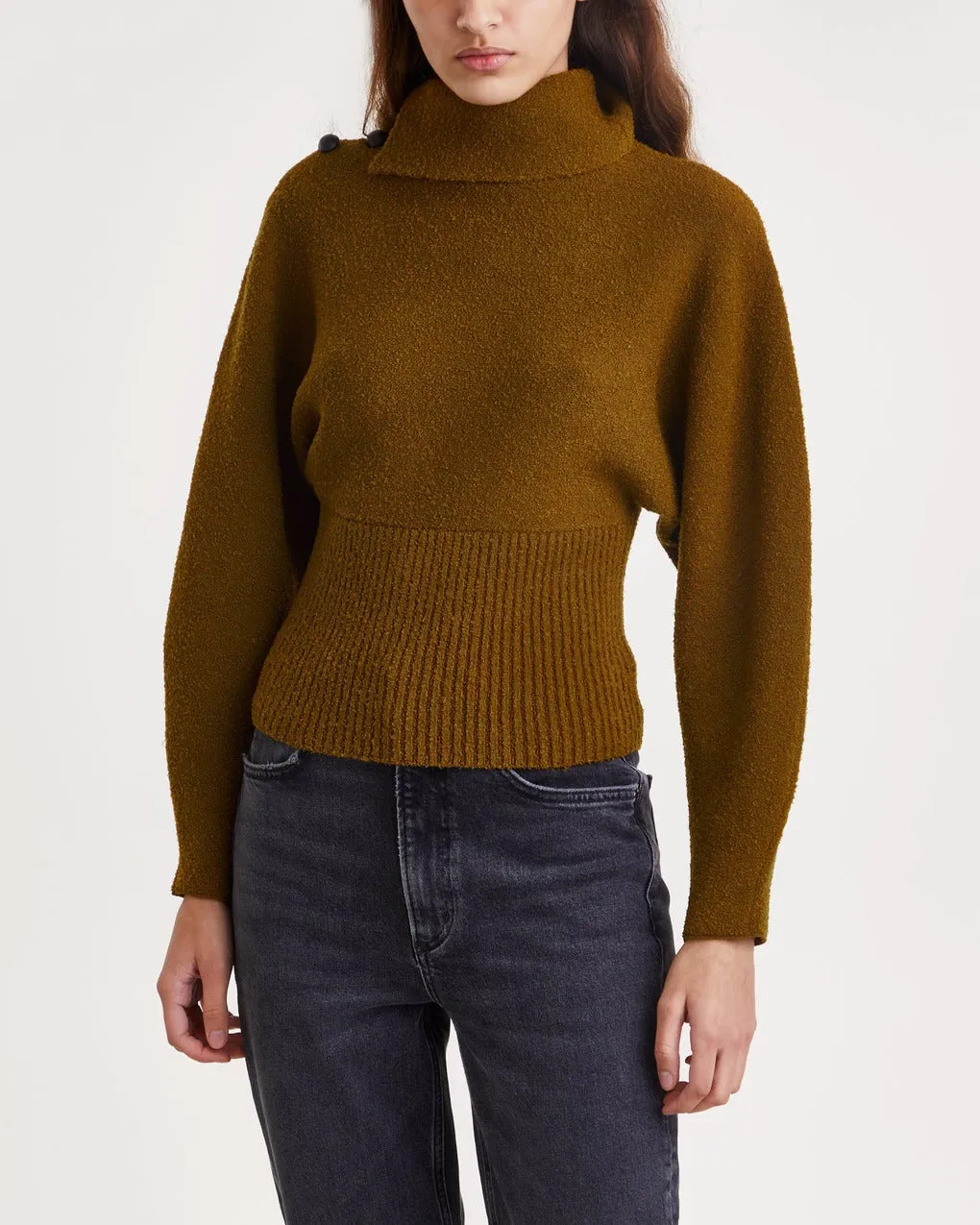 Proenza Schouler   Sweater Wool Viscose Boucle Top Valnöt 